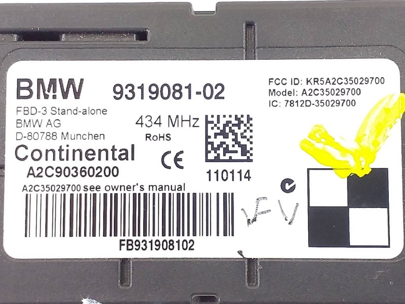 Recambio de modulo electronico para bmw serie 3 lim. (f30) 335i xdrive referencia OEM IAM 931908102 A2C90360200 