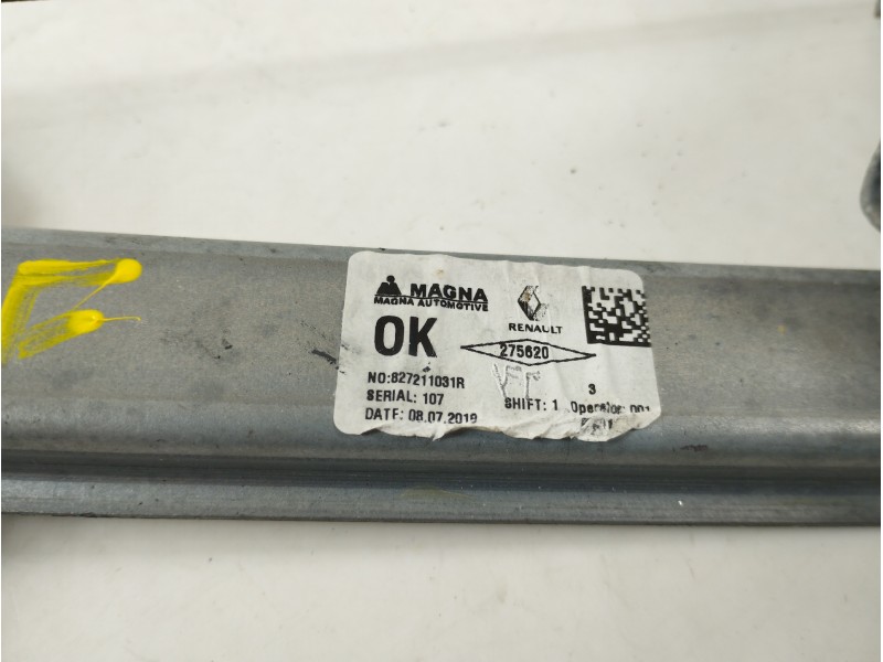 Recambio de elevalunas trasero izquierdo para dacia sandero stepway comfort referencia OEM IAM 827211031R  