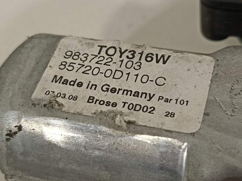 Recambio de elevalunas delantero izquierdo para toyota yaris (ksp9/scp9/nlp9) básico referencia OEM IAM 983722103  
