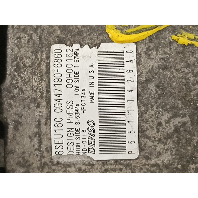 Recambio de compresor aire acondicionado para chrysler sebring berlina 2.0 crd limited referencia OEM IAM CG4471906860 6SEU16C 