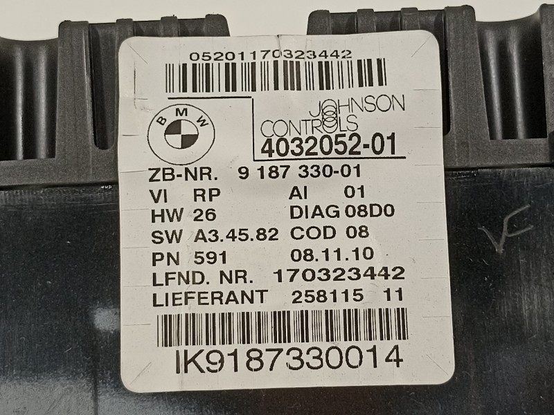 Recambio de cuadro instrumentos para bmw serie 1 berlina (e81/e87) 118d referencia OEM IAM 62109283801 4032052 62109283802