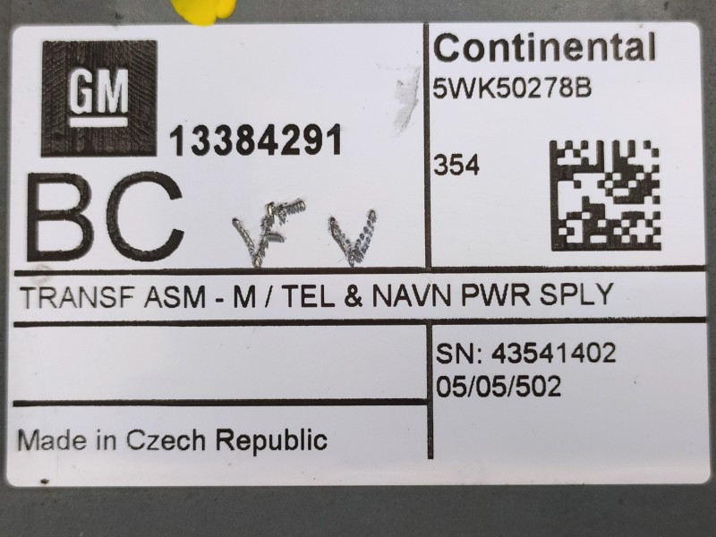 Recambio de modulo electronico para opel insignia berlina excellence referencia OEM IAM 13384291 5WK50278B 