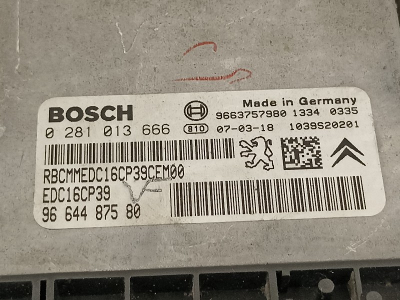 Recambio de centralita motor uce para citroën c-crosser xtr referencia OEM IAM 9664487580 0281013666 