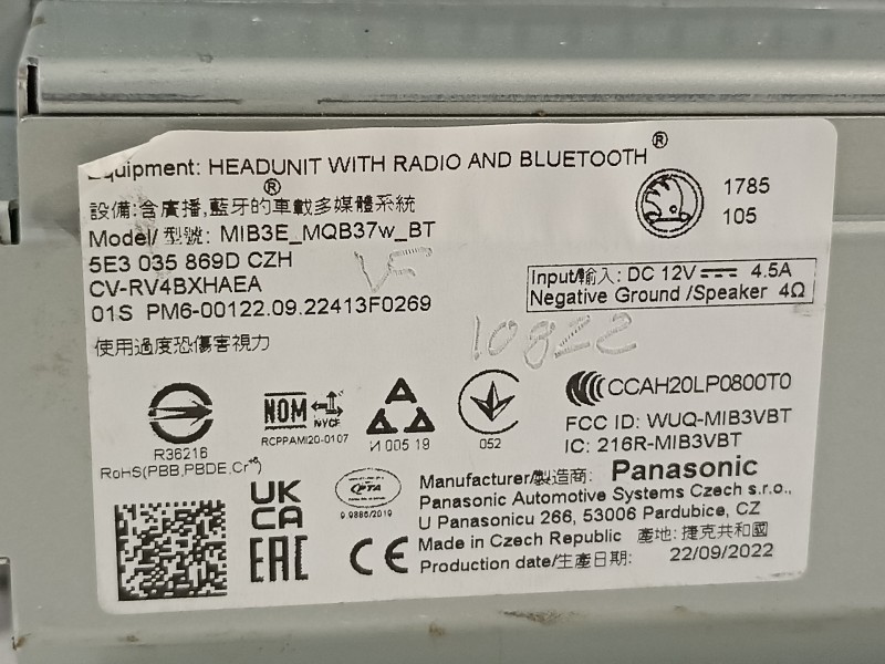 Recambio de pantalla multifuncion para skoda octavia combi (5e5) ambition referencia OEM IAM 5E3035869D 5E3035869DCZH 