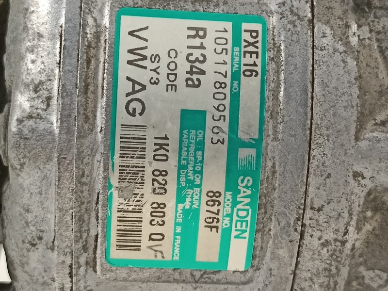 Recambio de compresor aire acondicionado para seat altea (5p1) hot referencia OEM IAM 1K0820803Q  