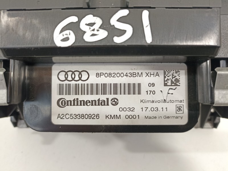 Recambio de mando climatizador para audi a3 (8p) 1.6 tdi attraction referencia OEM IAM 8P0820043BM  