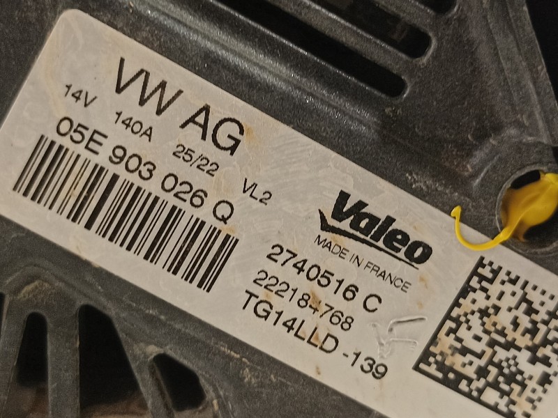 Recambio de alternador para seat arona xperience referencia OEM IAM 05E903026Q  