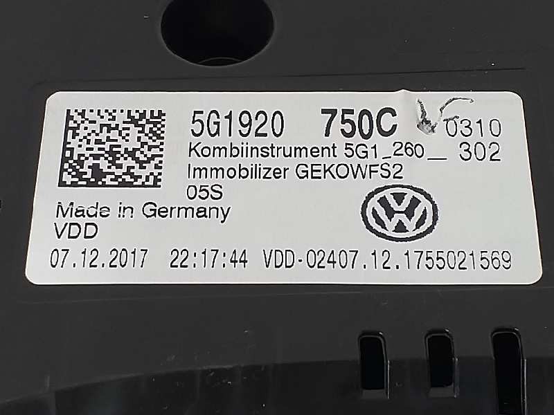 Recambio de cuadro instrumentos para volkswagen golf vii lim. (bq1) advance referencia OEM IAM 5G1920750C  