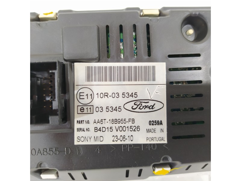 Recambio de pantalla multifuncion para ford fiesta (cb1) econetic referencia OEM IAM AA6T18B955FB  