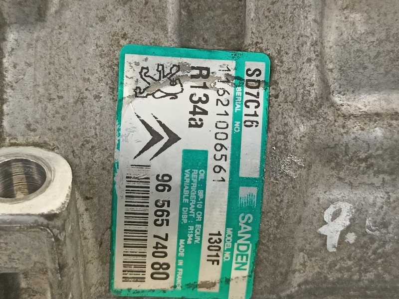 Recambio de compresor aire acondicionado para peugeot 407 sport referencia OEM IAM 9656574080  