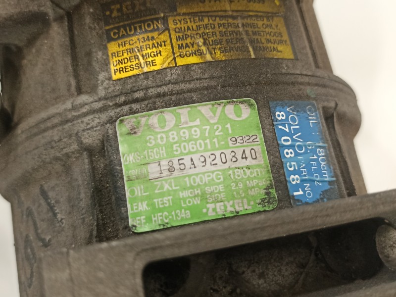 Recambio de compresor aire acondicionado para volvo s40 berlina 1.6 referencia OEM IAM 30899721 5060119322 185A920840 Recambio de compresor aire acondicionado para volvo s40 berlina 1.6 referencia OEM IAM 30899721 5060119322 185A920840
