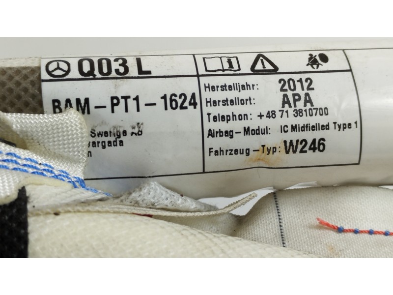 Recambio de airbag cortina delantero izquierdo para mercedes-benz clase b (w246) b 200 cdi be (246.201) referencia OEM IAM 24686