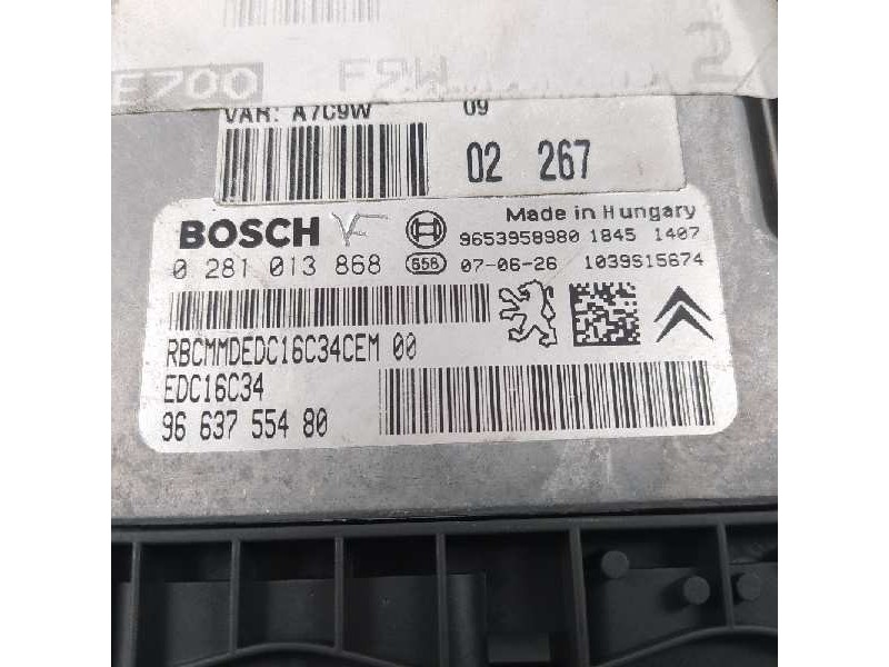 Recambio de centralita motor uce para peugeot 207 sw sport referencia OEM IAM 9663755480 0281013868 