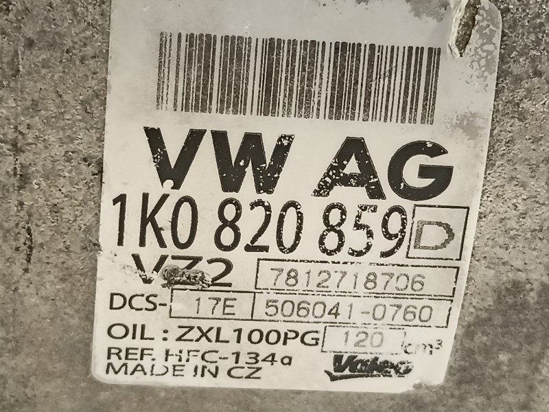 Recambio de compresor aire acondicionado para skoda octavia berlina (1z3) active referencia OEM IAM 1K0820859D  
