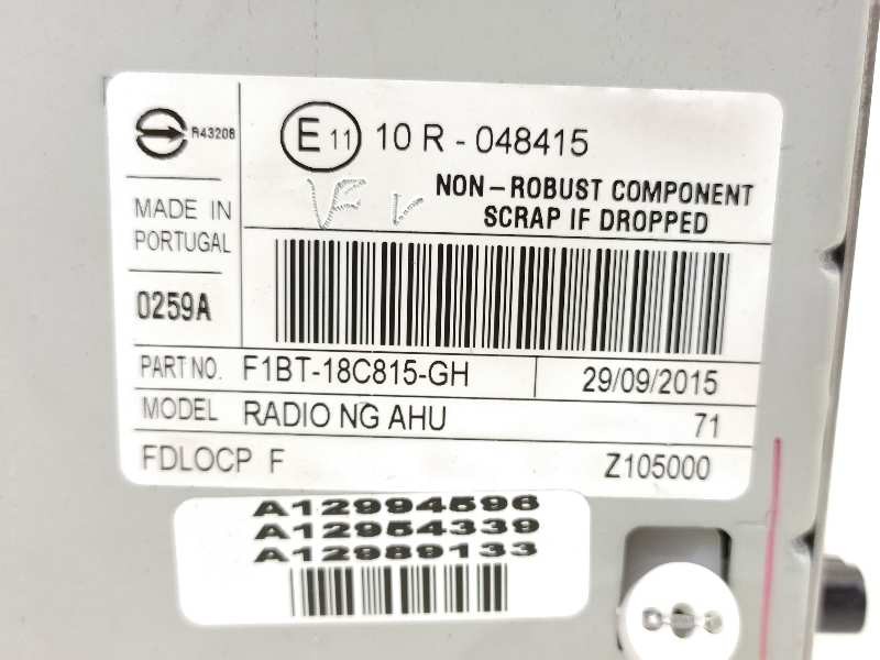 Recambio de sistema audio / radio cd para ford tourneo courier (c4a) titanium referencia OEM IAM F1BT18C815GH  