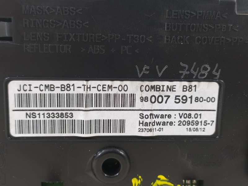 Recambio de cuadro instrumentos para citroën ds5 style referencia OEM IAM 9800759180 9678565980 