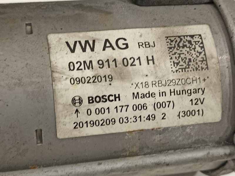 Recambio de motor arranque para seat toledo (kg3) 1.2 tsi referencia OEM IAM 02M911021H  