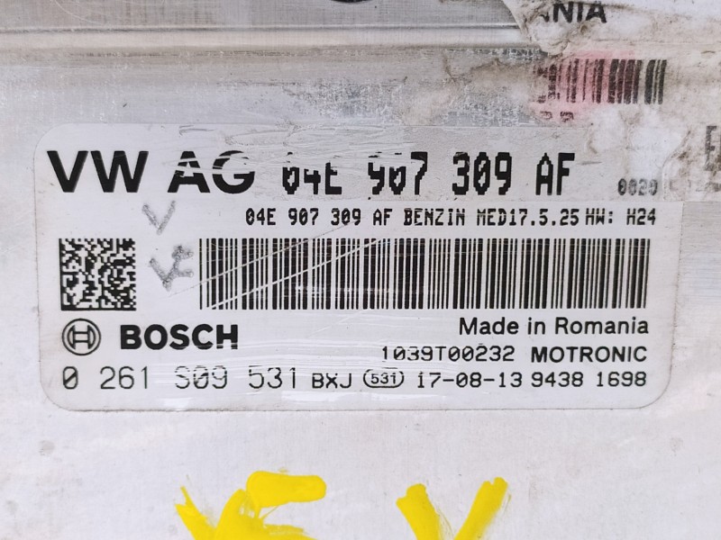 Recambio de centralita motor uce para seat toledo (kg3) 1.2 tsi referencia OEM IAM 04E907309AF 0261S09531 