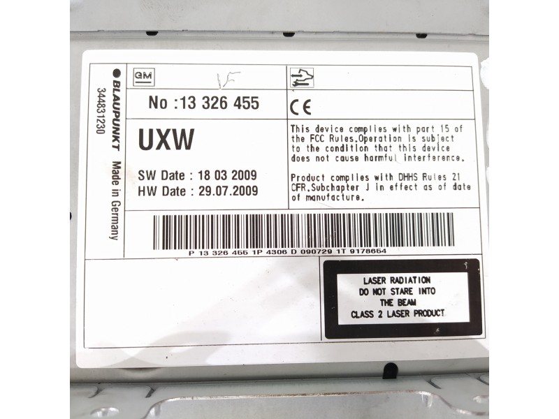 Recambio de sistema navegacion gps para chevrolet cruze lt referencia OEM IAM 13326455 7612004306 344831230