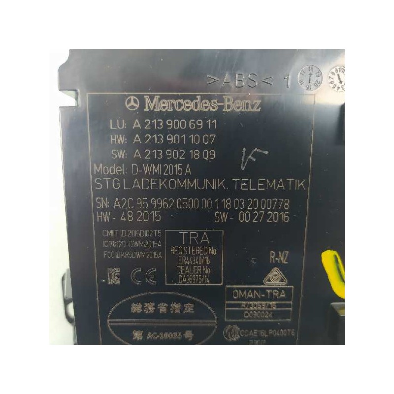 Recambio de modulo electronico para mercedes-benz clase e lim. (w213) e 220 d (213.004) referencia OEM IAM A2139006911 A21390110