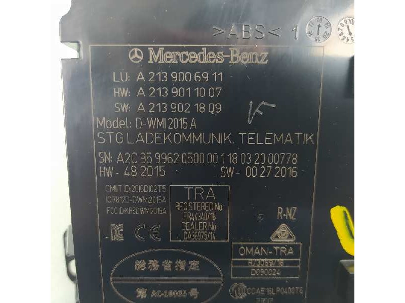 Recambio de modulo electronico para mercedes-benz clase e lim. (w213) e 220 d (213.004) referencia OEM IAM A2139006911 A21390110