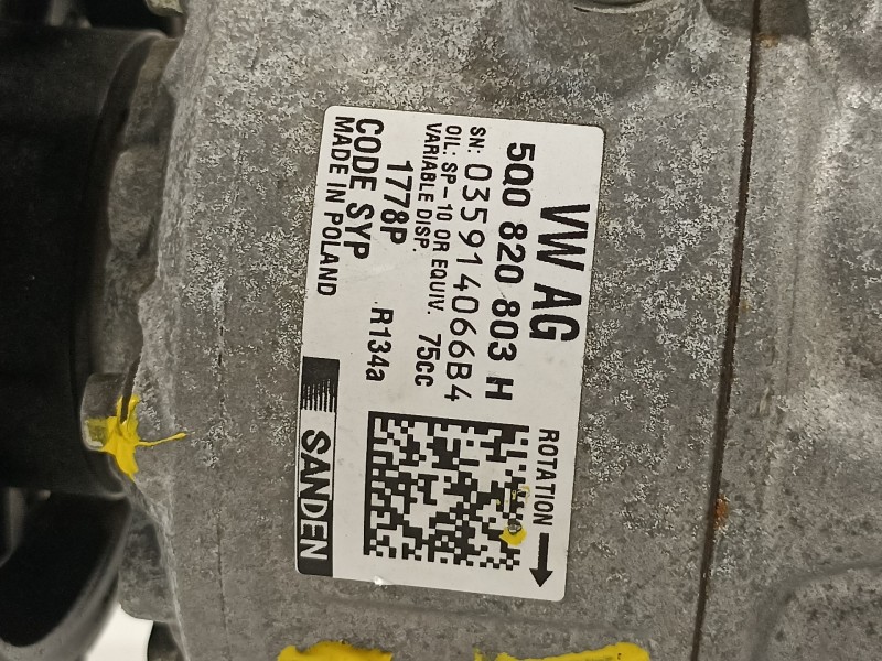 Recambio de compresor aire acondicionado para seat toledo (kg3) 1.2 tsi referencia OEM IAM 5Q0820803H  