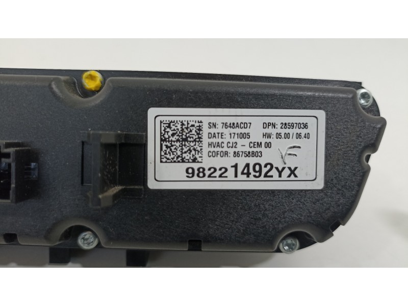 Recambio de mando climatizador para opel crossland x excellence referencia OEM IAM 9822149YX  