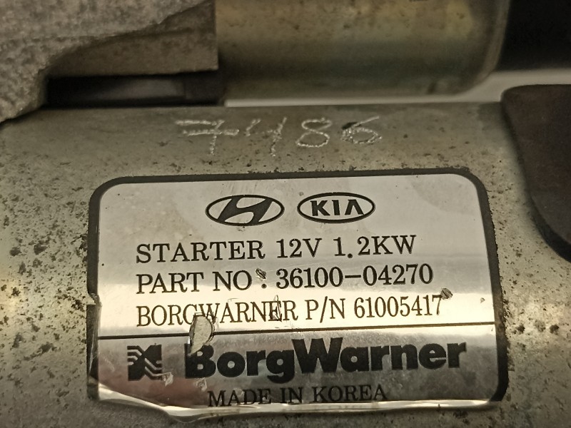 Recambio de motor arranque para hyundai kona essence 2wd referencia OEM IAM 3610004270  