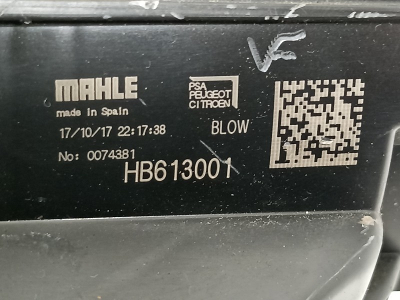 Recambio de ventilador calefaccion para opel crossland x excellence referencia OEM IAM HB613001  