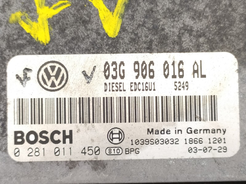 Recambio de centralita motor uce para volkswagen touran (1t1) highline referencia OEM IAM 03G906016AL 0281011450 