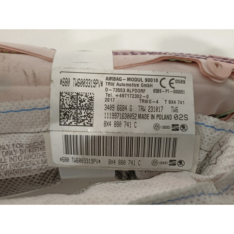 Recambio de airbag cortina delantero izquierdo para audi a1 (8xk) attraction referencia OEM IAM 8X4880741C 34096684G 
