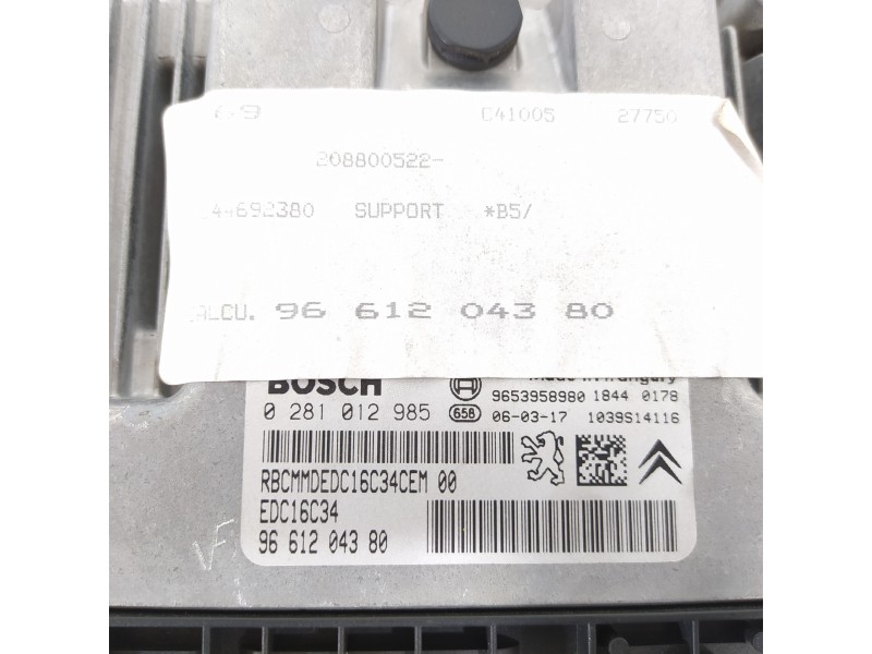 Recambio de centralita motor uce para citroën c4 berlina collection referencia OEM IAM 9661204380 0281012985 