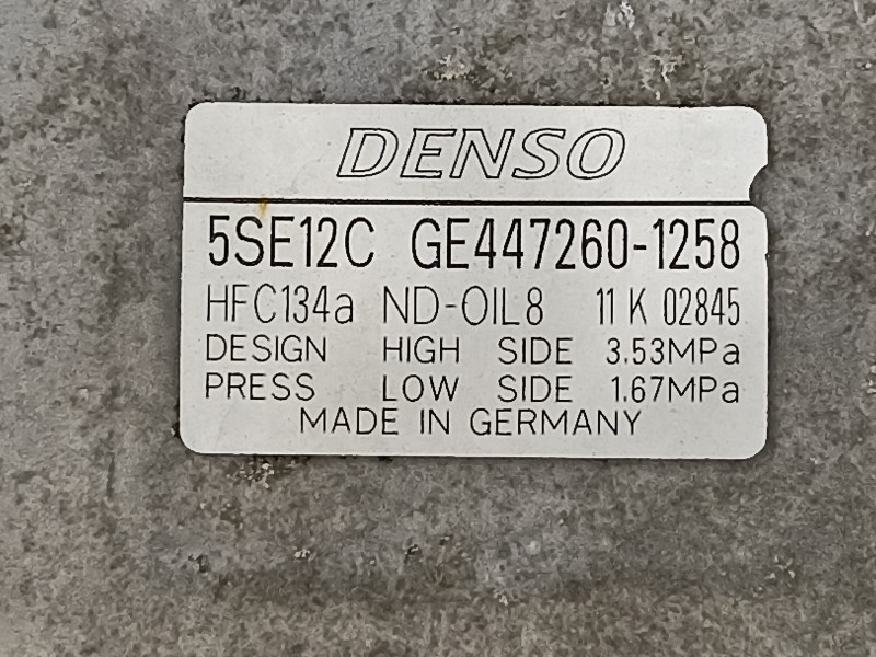 Recambio de compresor aire acondicionado para toyota avensis (t27) active referencia OEM IAM GE4472601258 5SE12C 
