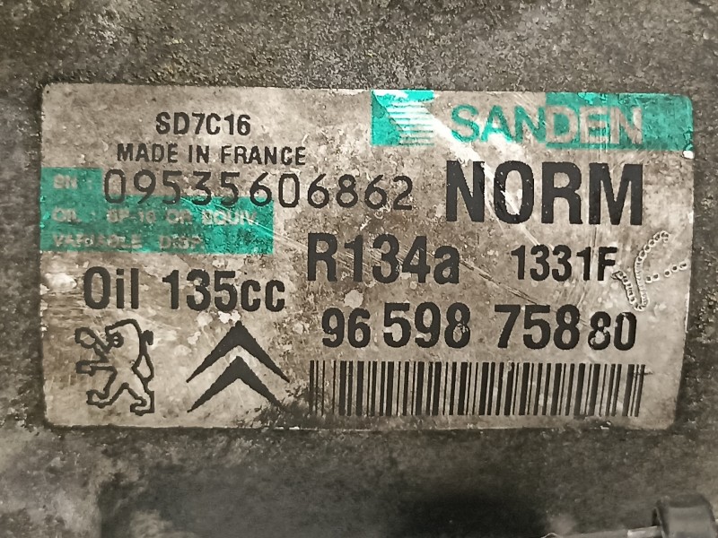 Recambio de compresor aire acondicionado para peugeot 308 sw premium referencia OEM IAM 9659875880  