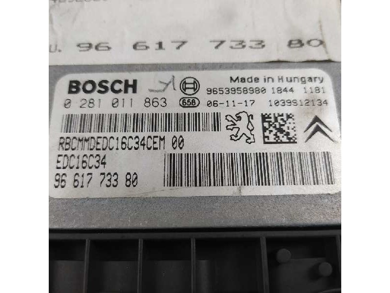 Recambio de centralita motor uce para citroën c4 berlina collection referencia OEM IAM 9661773380 0281011863 