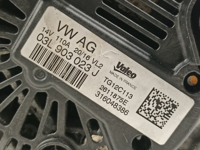 Recambio de alternador para seat leon (5f1) fr referencia OEM IAM 03L903023J  