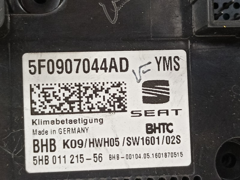 Recambio de mando climatizador para seat leon (5f1) fr referencia OEM IAM 5F0907044AD  
