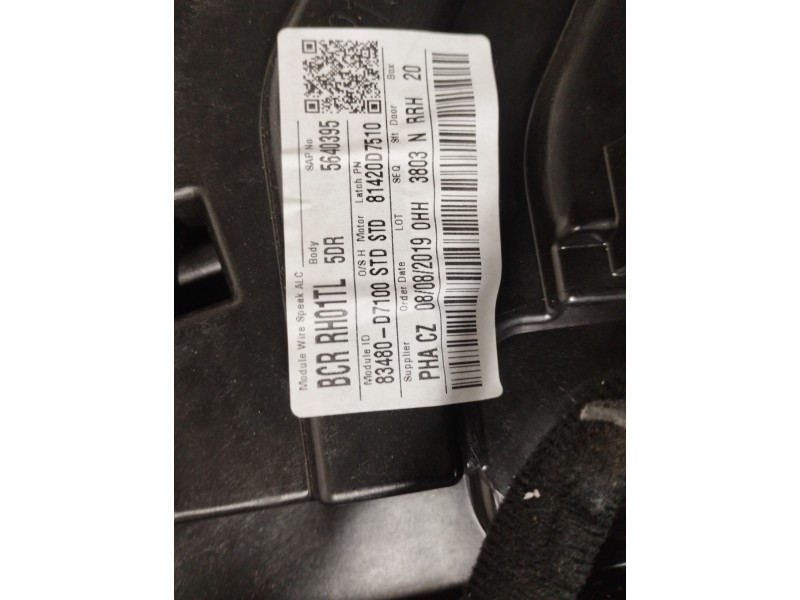 Recambio de elevalunas trasero derecho para hyundai tucson essence 2wd referencia OEM IAM 83480D7100 83460D7000 