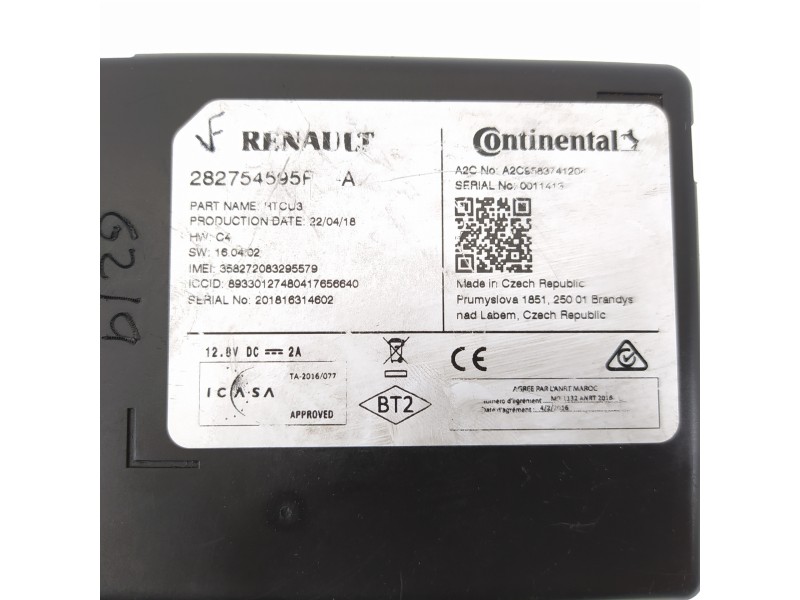 Recambio de modulo electronico para renault megane iv berlina 5p zen referencia OEM IAM 282754595R  