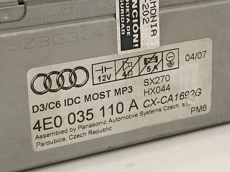 Recambio de sistema audio / radio cd para audi s6 berlina (4f2) 5.2 referencia OEM IAM 4E0035110A  