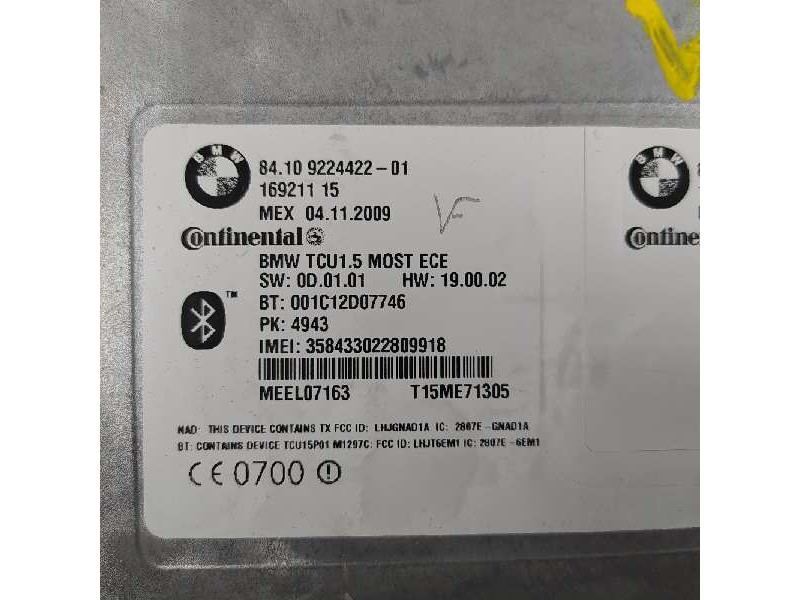 Recambio de modulo electronico para bmw x6 (e71) 3.5d referencia OEM IAM 84109224422 16921115 