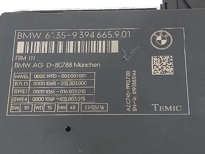 Recambio de modulo electronico para bmw serie 5 touring (f11) 530d xdrive referencia OEM IAM 9394665901  