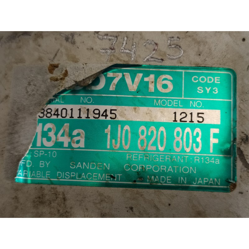 Recambio de compresor aire acondicionado para volkswagen golf iv berlina (1j1) advance referencia OEM IAM 1J0820803F 3840111945 