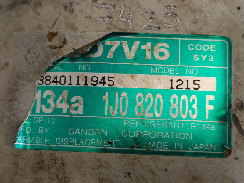 Recambio de compresor aire acondicionado para volkswagen golf iv berlina (1j1) advance referencia OEM IAM 1J0820803F 3840111945 