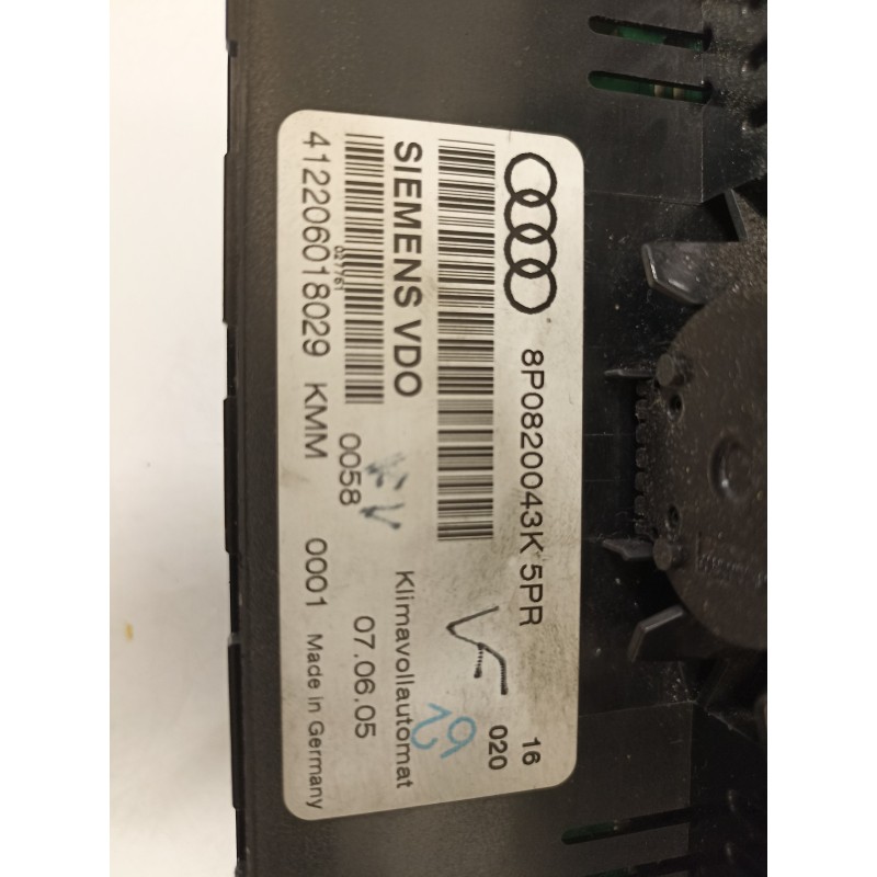 Recambio de mando climatizador para audi a3 sportback (8p) 2.0 tdi ambiente referencia OEM IAM 8P0820043K  