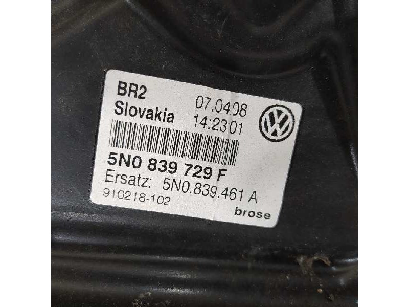 Recambio de elevalunas trasero izquierdo para volkswagen tiguan (5n1) sport referencia OEM IAM 5N0839729F 5N0971693A 5N0959703