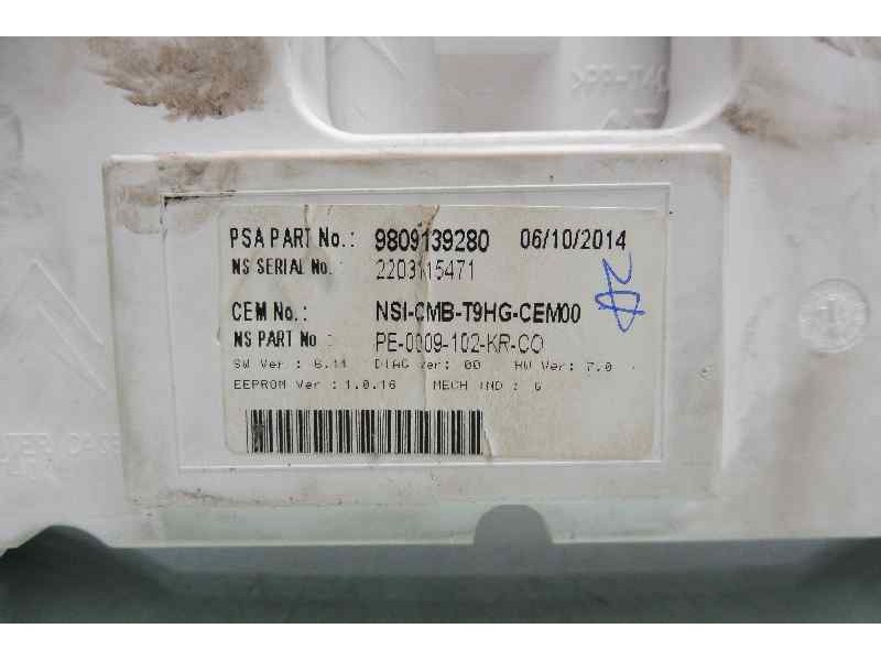 Recambio de cuadro instrumentos para peugeot 308 sw allure referencia OEM IAM 9809139280  