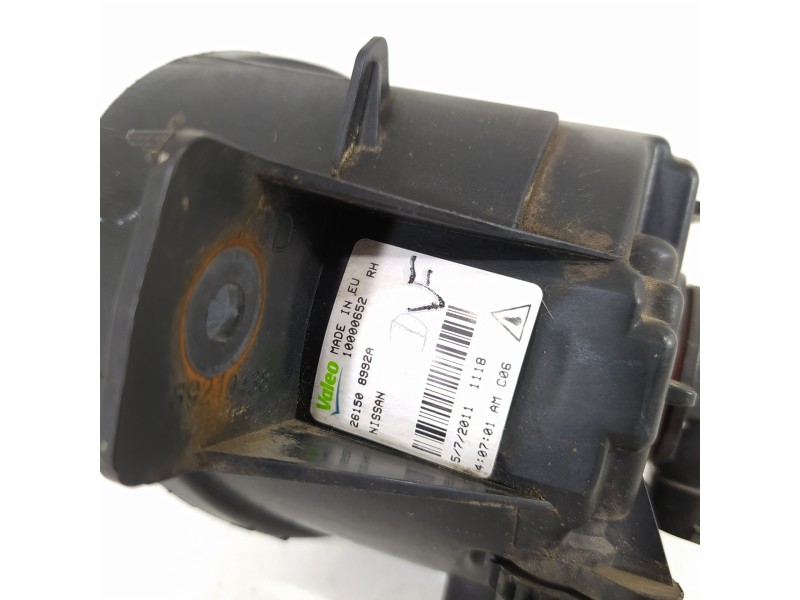 Recambio de faro antiniebla derecho para nissan qashqai (j10) tekna referencia OEM IAM 261508992A 10000652 