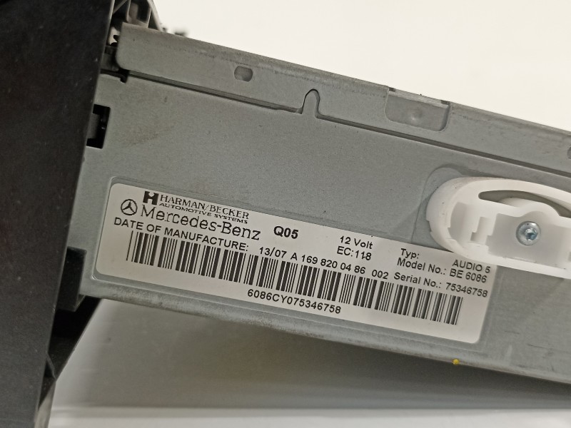 Recambio de sistema audio / radio cd para mercedes-benz clase b (w245) 180 cdi (245.207) referencia OEM IAM A1698200486  