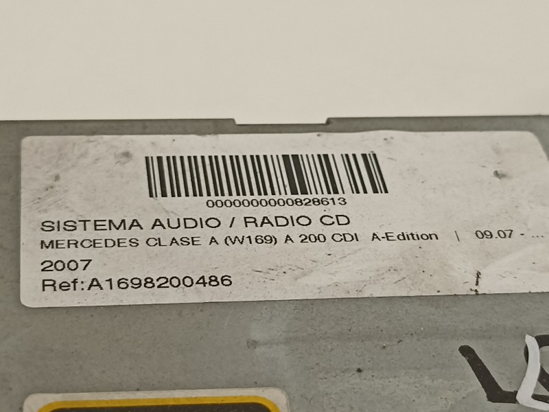 Recambio de sistema audio / radio cd para mercedes-benz clase b (w245) 180 cdi (245.207) referencia OEM IAM A1698200486  
